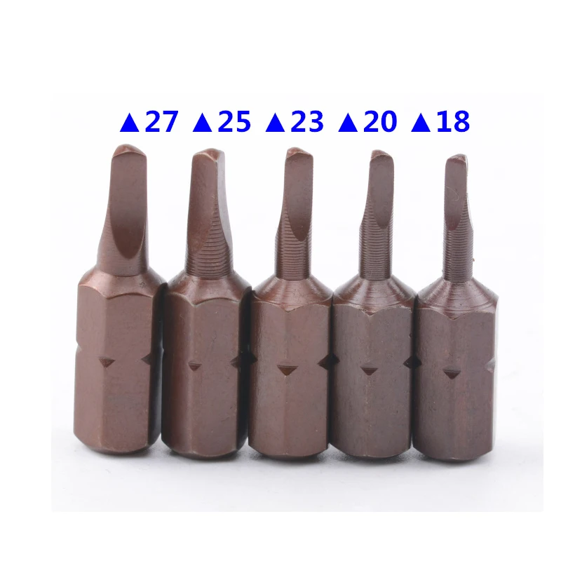 5Pcs/Set Triangle Head Screwdriver Bits S2 Steel 1/4 Hex Shank 20mm Length Tools Wholesale Top Quality