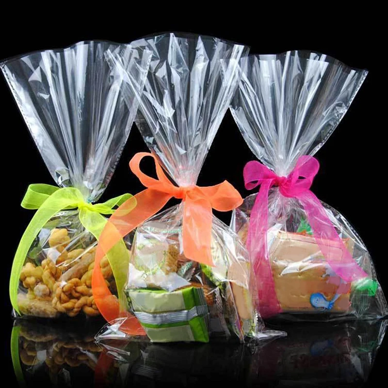 100pcs 6 Kind Size Transparent Design Glass Cookies DIY Gift for Christmas Wedding Party Candy Food Packaging Opp Bag