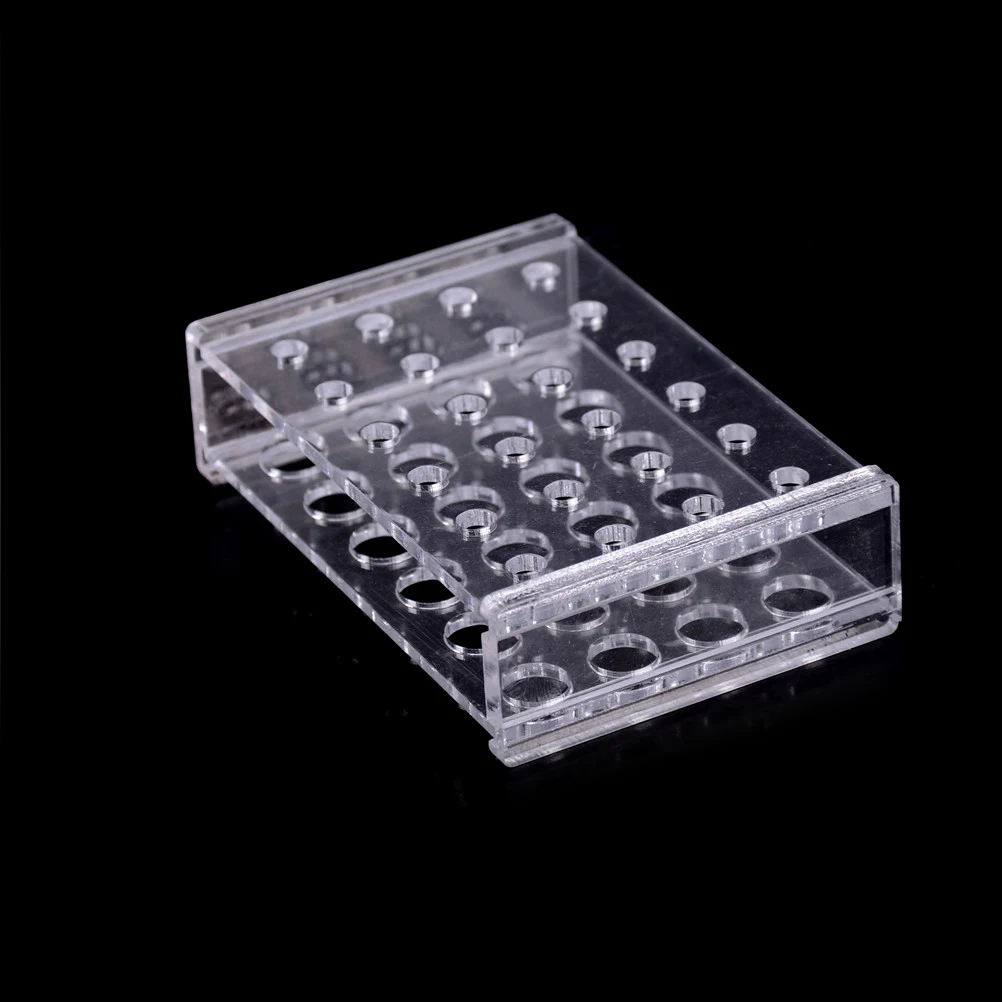 Plastic 24 Holes 1.5ml Clear Centrifugal Test Tube Test Tubing Rack Holder 11mm Dia School Supply Lab Equipment