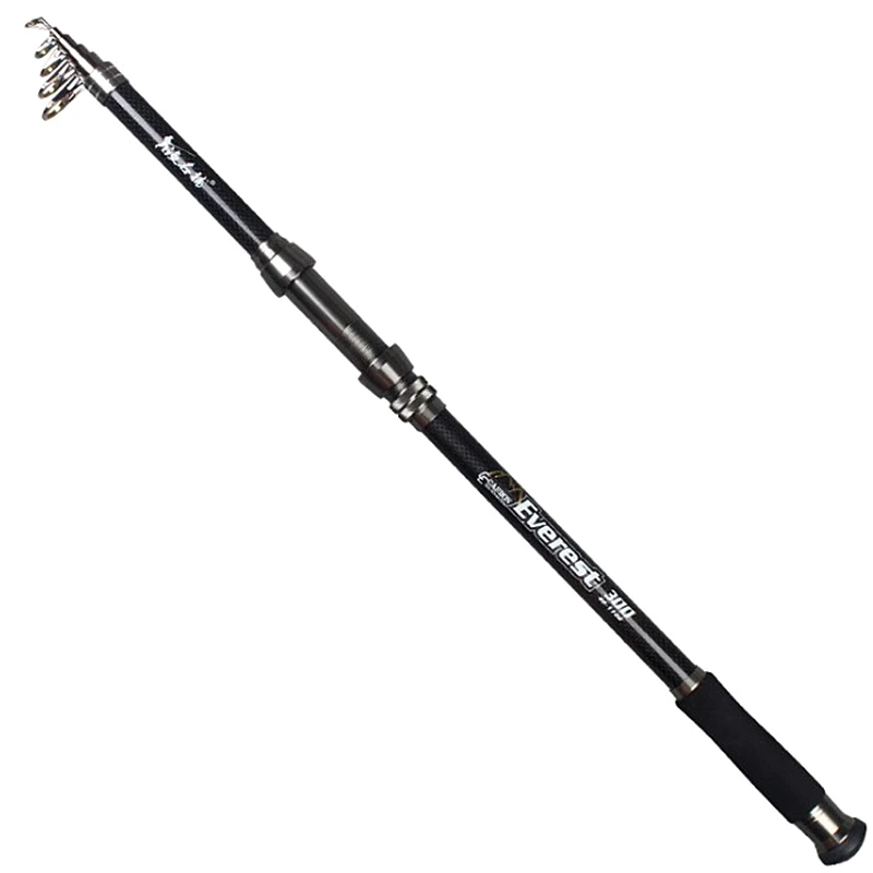 2.1/2.4/2.7m 3m telescopic fishing rod carbon spinning rods M power strong sea fishing rod metal reel seat lure weight 30-70g
