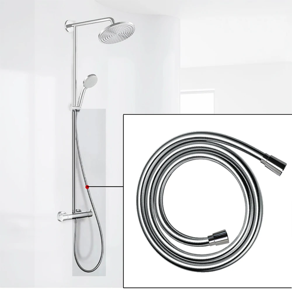 Bathroom accessories pvc chrome plated shower hose 1.5 metre Plumbing tube hand shower head hose