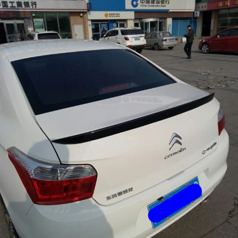 Car Styling For Citroen C-Elysee Spoiler 2014 2015 2016 2017 ABS Plastic Rear Trunk Roof Wing Unpainted Primer Color Spoiler