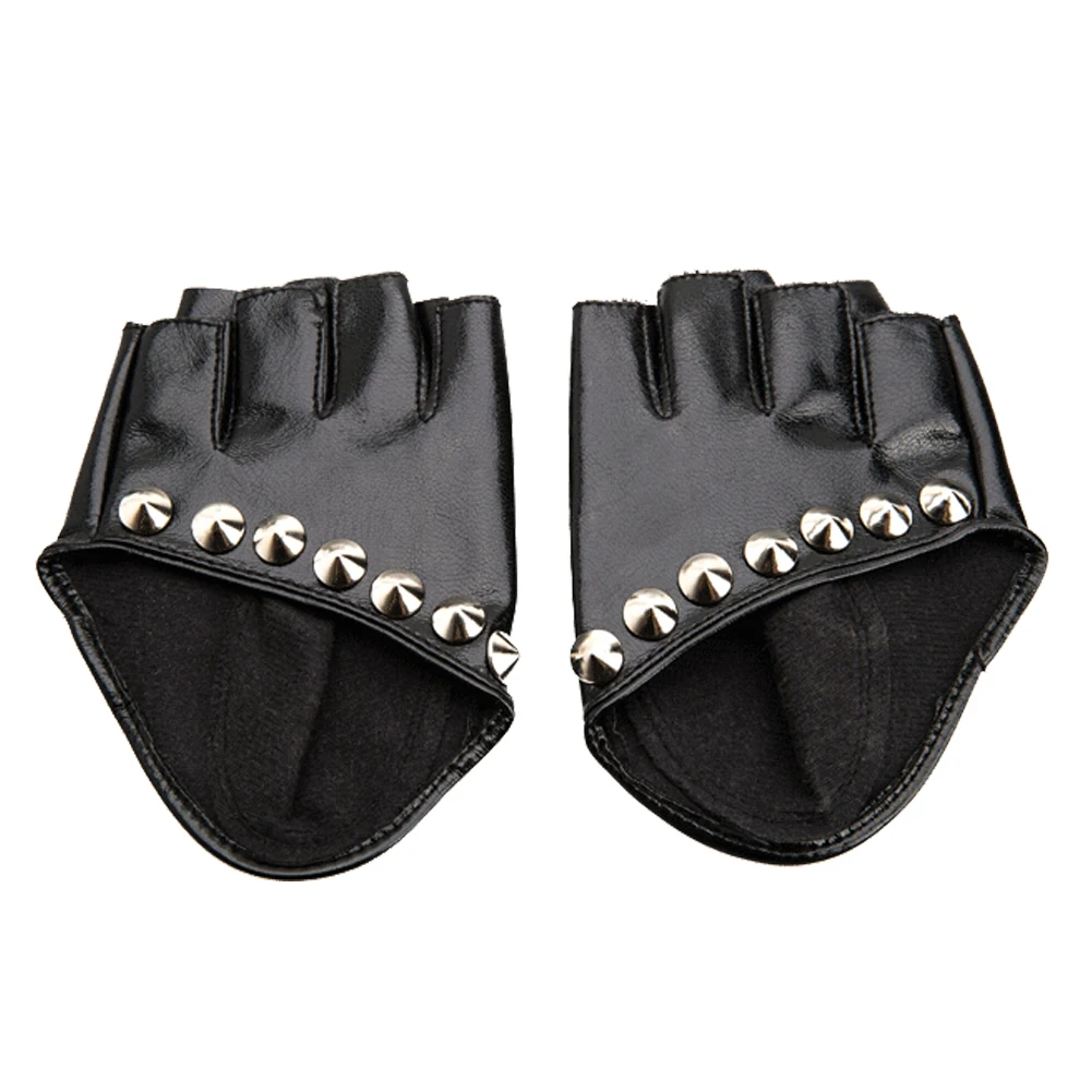 Female Gloves 2017 Fashion Women PU Leather Motorcycle Bike Car Fingerless Performances Gloves Fingerless Gloves for Fitness