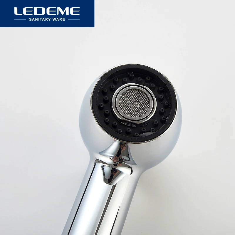 LEDEME Kitchen Faucet Kitchen Pull Out Single Hole Ceramic Plate 360 Rotate Contemporary Faucet Sink Cold/Hot Water L6040