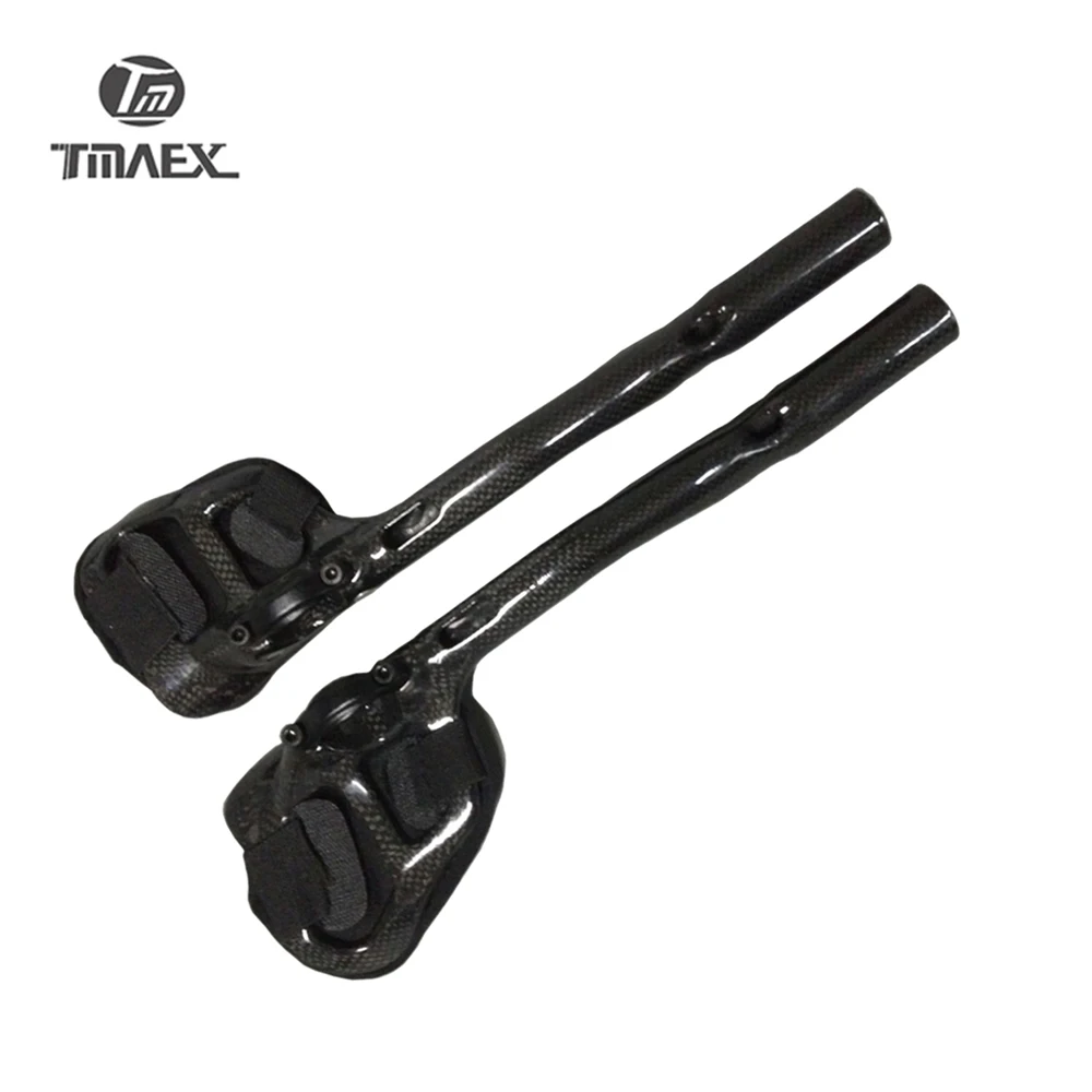 TMAEX-080 3K Silver Handlebar, TT Ends, Carbon Fiber, Road Bike, Auxiliary Bar, Rest Handlebar, Emds Length 340mm