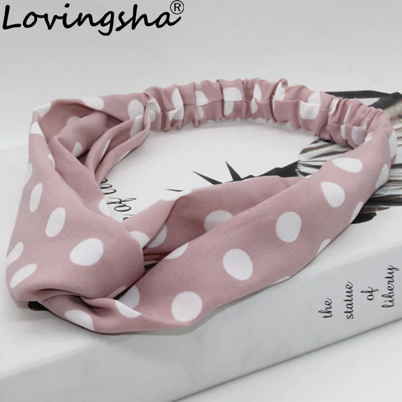 LOVINGSHA Big Dot Design Girl Hair Accessories Women Headbands For Ladies Across Hair Holder Rope Female Hair Tie Turban FD101