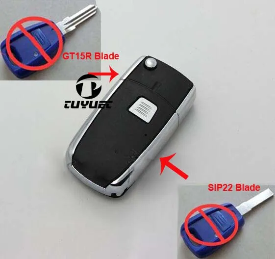 New Style Modified Folding Flip Remote Key Case for Fiat Car Key Shell with SIP22/ GT15R Uncut Key Blade