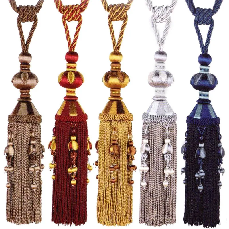 

New elegant noble Luxury curtain tieback bind belt tied the rope Buckle Decor double ball crystal hanging curtain accessories