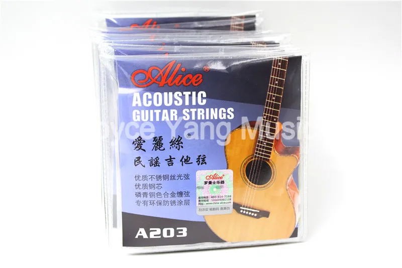 

10 Sets of Alice A203-SL Acoustic Guitar Strings Phosphor Bronze Color Alloy Wound Strings 1st-6th Strings Wholesales