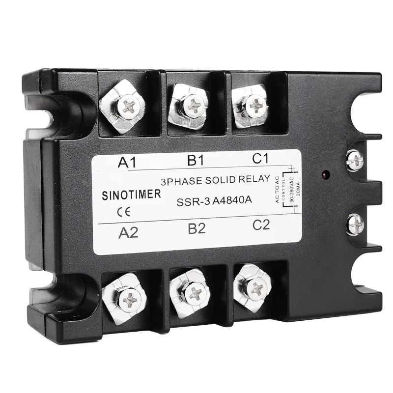 10A 25A 40A SSR 3 Phase Solid State Relay SSR-10 AC to AC Solid State Relay 25 SSR Relay Three Phase SSR 25A Rele