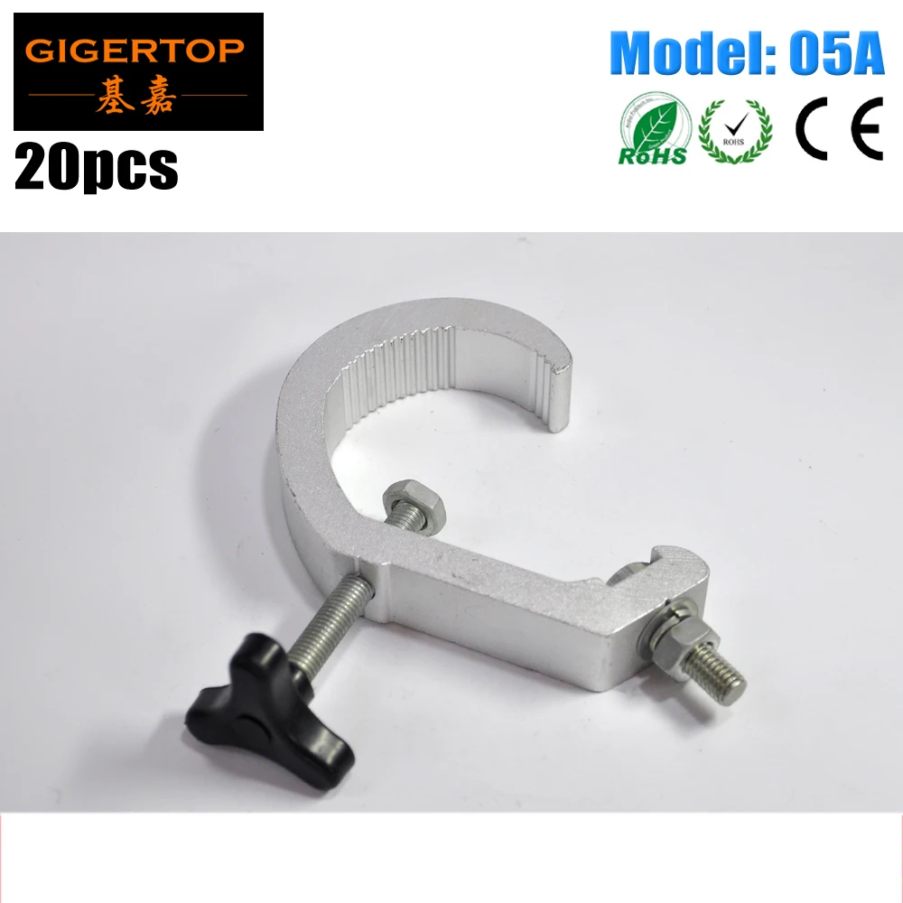 

Freeshipping 20PCS 80KG Heavy Duty Aluminum Alloy Small Clamp Hook Mount Stage Light Holders Stage Lighting Spare Parts 30-62mm