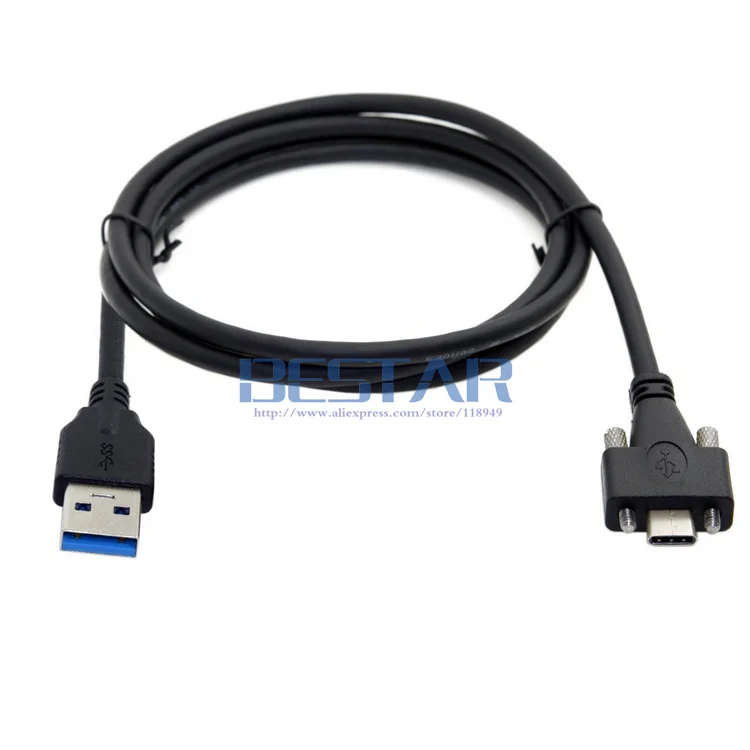 

4FT Standard USB3.0 USB 3.0 A male to USB 3.1 type c USB-c Type-C with Dual Screws Locking male Data Cable 1.2m Panel Mount Type