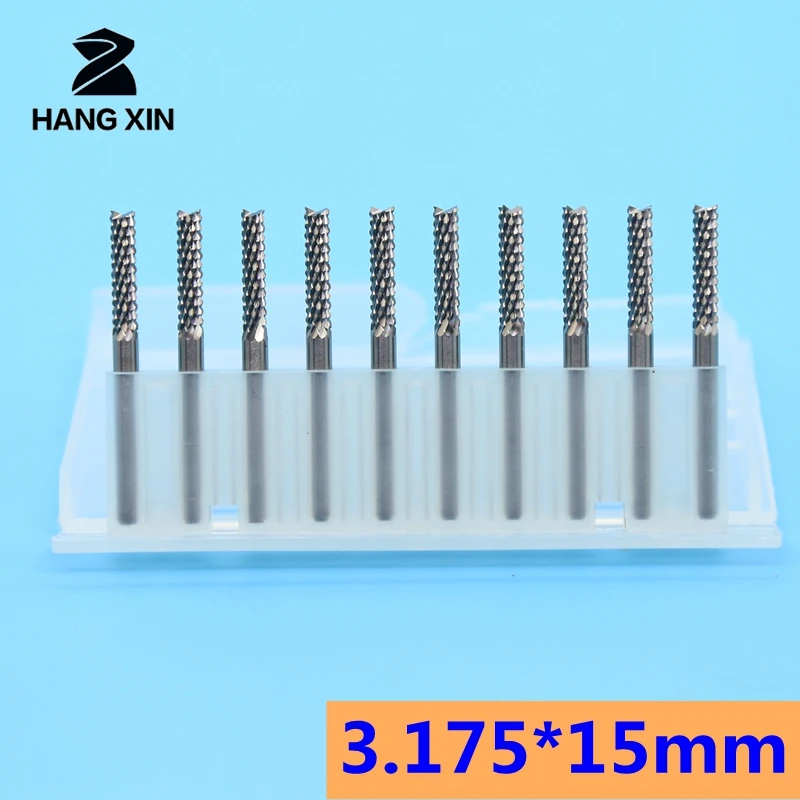 3.175mm PCB Corn Milling Cutter Tungsten Carbide Drill Kit 10PCS CNC Router Wood Tool Engraving Machine Metal Milling Cutter