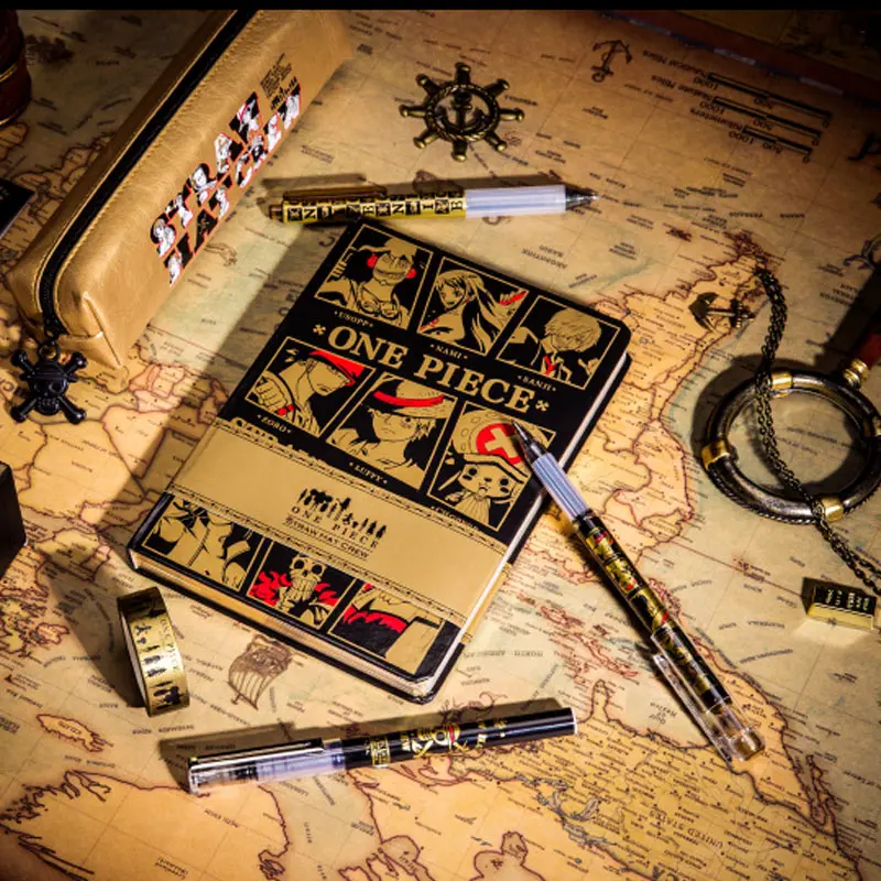 Yiwi One Piece Quantidade Limitada Planner Set, Pen Sticker, Pen Box para Estudante, Notebook Papelaria, Presente