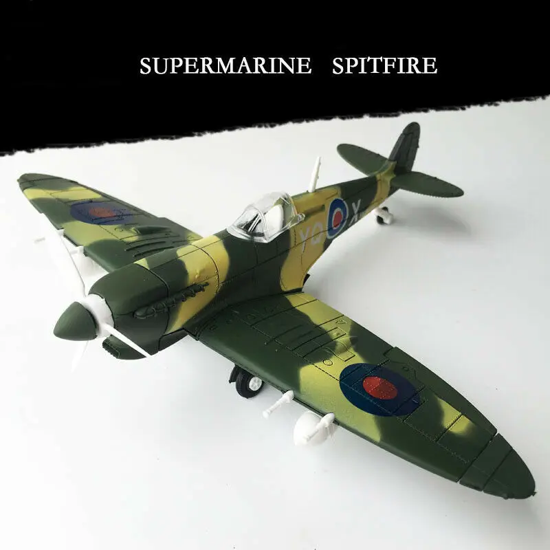 1/48 World War Britain Spitfire Fighter Assembly Model Toy Puzzles Plane Beautiful Painted Random Color