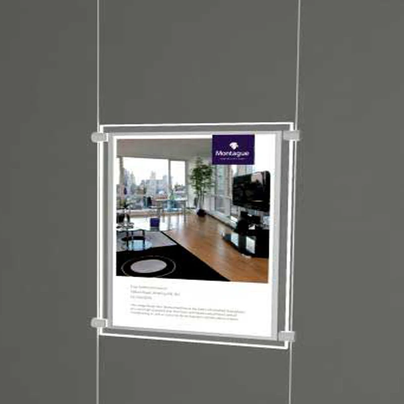 (1 Unit/ Column) A4 Double Sided Magnetic Front Panel LED Window Lightboxesl,Backlit & Edge-Lit LED Light Window Display