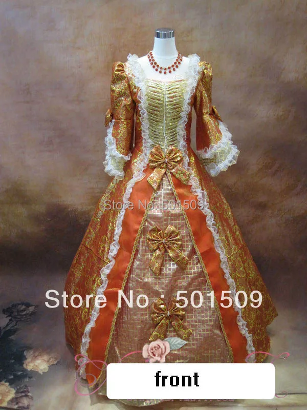 free ship red/green/ embroidery long medieval dress Renaissance Gown queen Dress  Victorian Gothic/Marie Antoinette Belle Ball