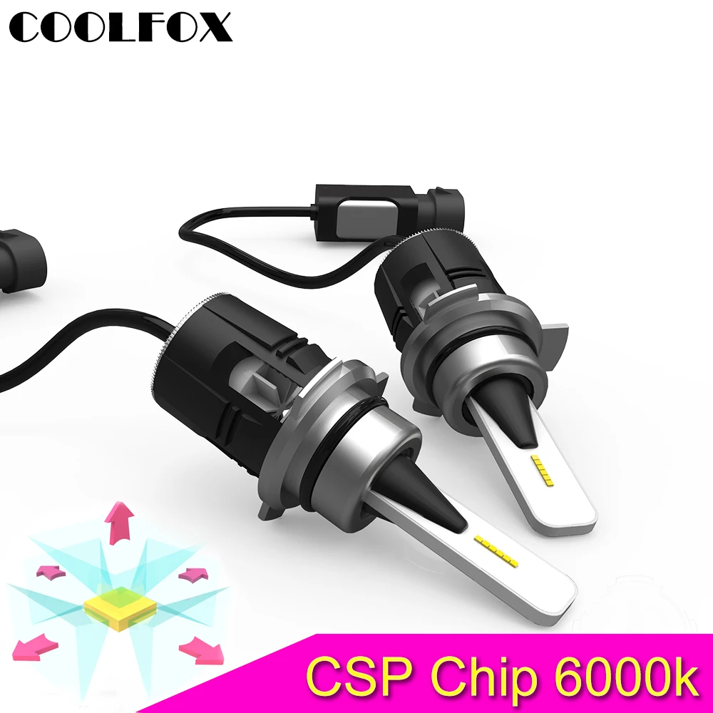 

COOLFOX 80W CSP Chip H7 LED Car Headlight Bulbs H11 H1 9005 9006 9012 H4 Hi-Lo Beam 8000lm 6000K Auto Headlamp Led Light 12v 24v