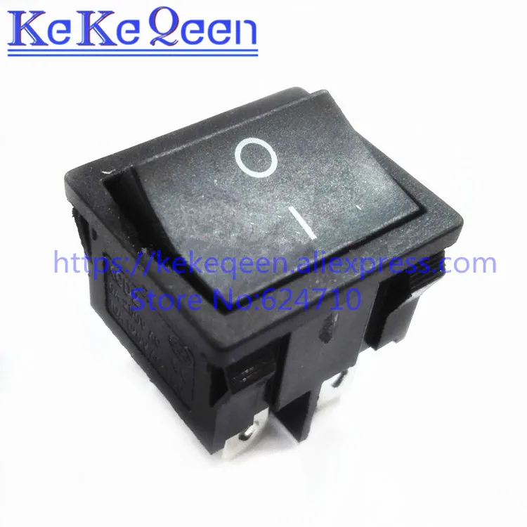 10PCS/LOT Black Push Button Switch 21*24mm 21x24mm 21*24 6A250V/10A125V KCD5 Copper 6Pin 2 Position On/Off Rocker Switch