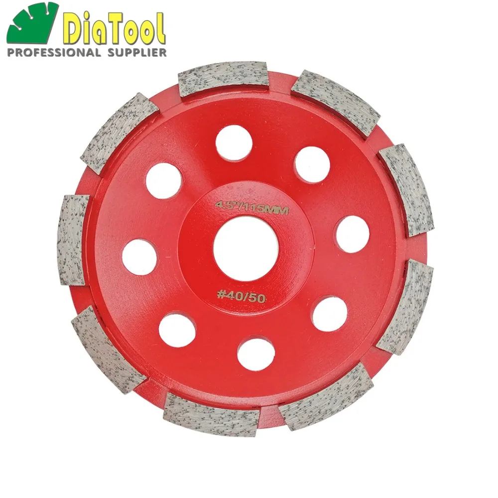 

DIATOOL 4.5inch Diamond Single Row Cup Wheel For Concrete, Grinding Disc, Diamond Grinding Wheel, Diameter 100mm Bore 22.23mm