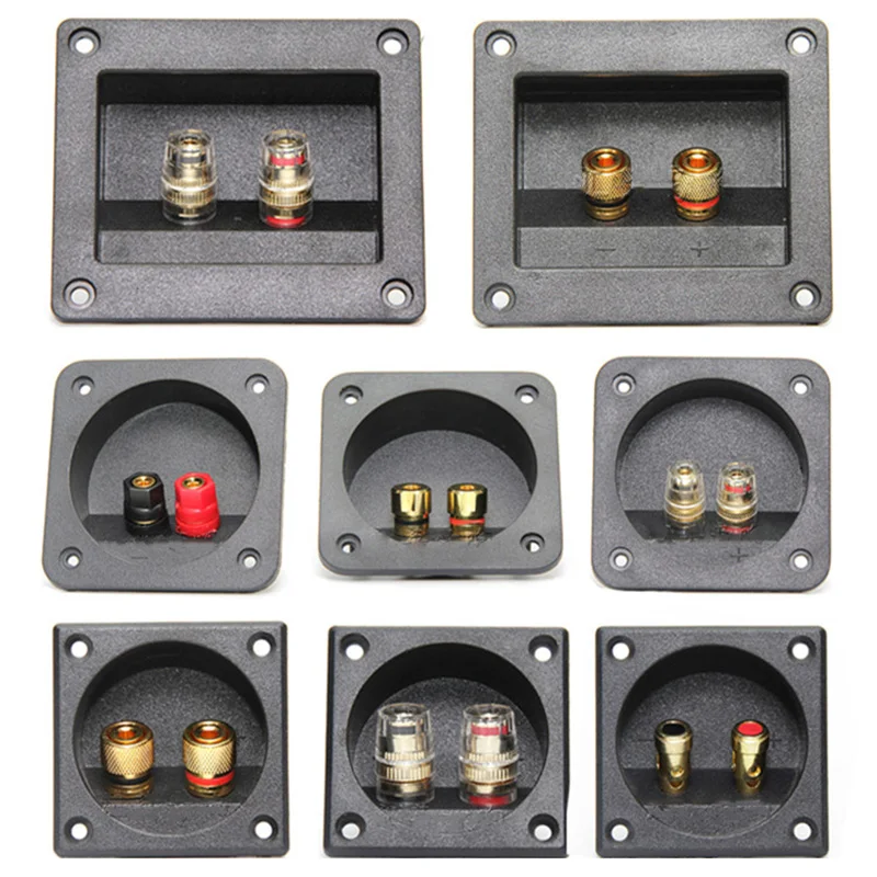 1 Pieces Pure Copper Terminal Cup Banana Jack Socket Binding Post Banana Plug Connector Box Red + Black