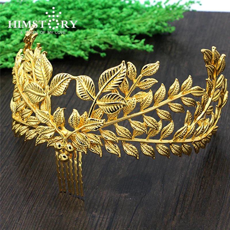 

HIMSTORY Hot Sale Vintage Olive Branch Leaf Hair Accessories Bridal Headpieces Comb Wedding Tiaras For Brides