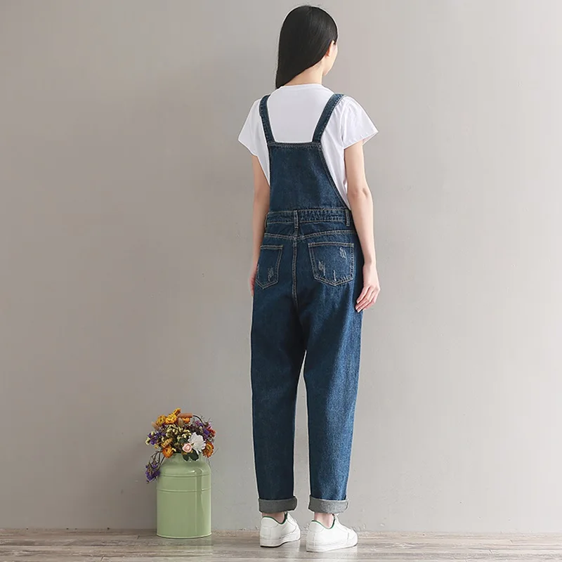 Macacão em denim feminino, macacão longo para mulheres da moda de inverno 2018 dd1639