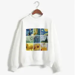 Autumn Women  Women's Van Gogh Print Long Sleeve Casual Sweatshirt