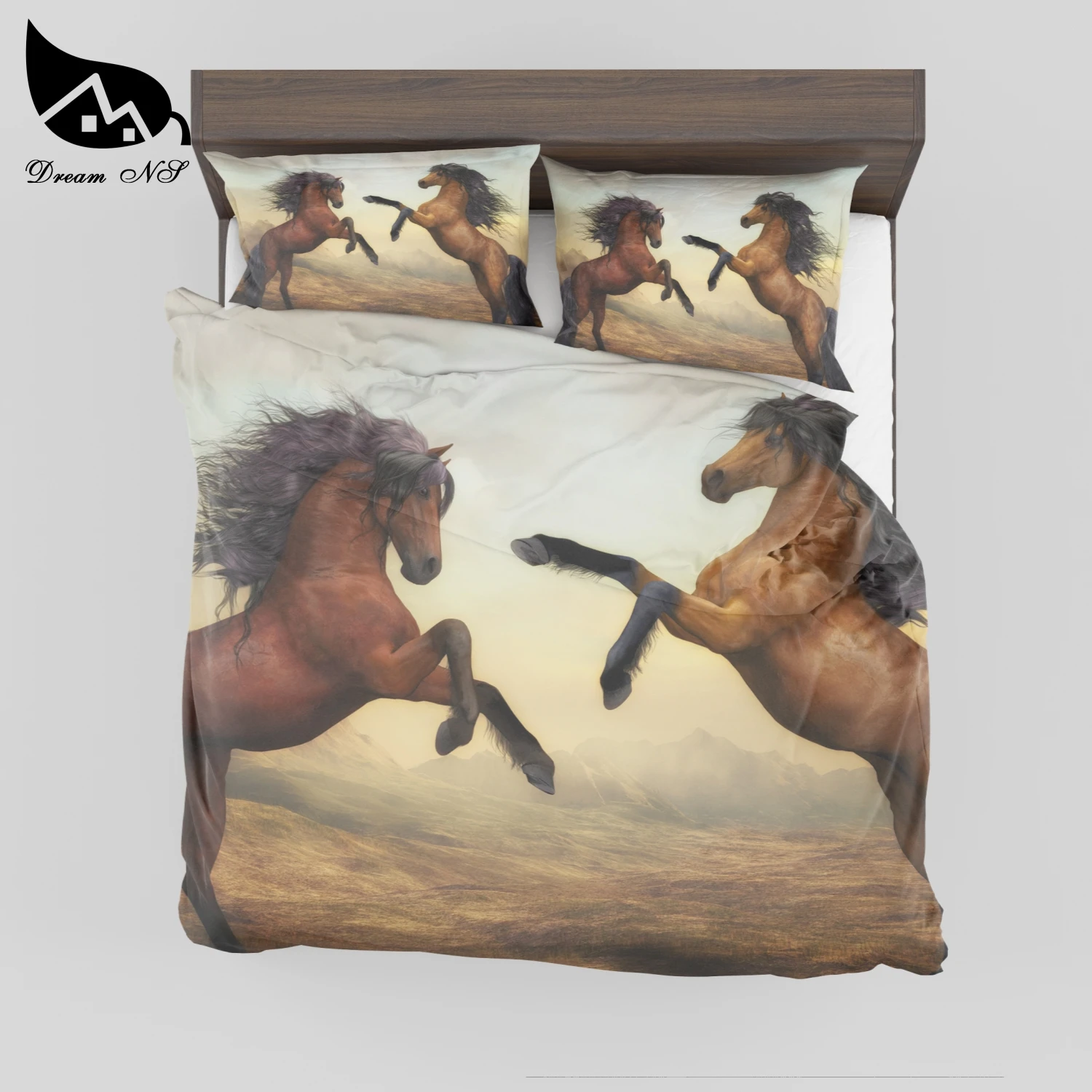 Dream NS horse 3D effect prints Comfor Quilt Duvet Polyester cotton home textile products Queen King Bedclothes SMY57