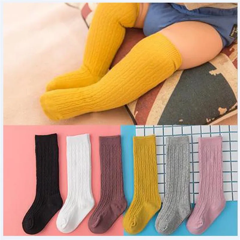 

Lawadka 1-5Years Striped Baby Girl Boy Knee Socks Cotton Casual Children Socks for Girls Autumn Spring Kids Clothes Accessories