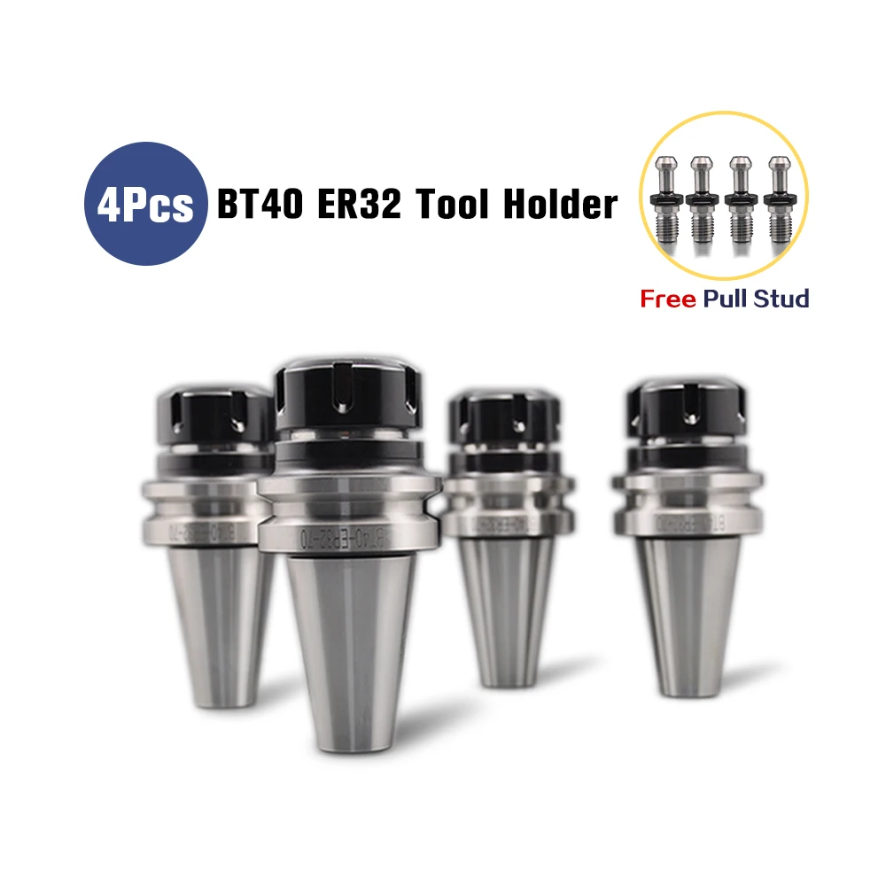 BT40 Tool Holder 4pcs BT40-ER32-70 Tool Holder china Tool Holder Shrink Fit BT40 and 1pcs BT40 Pull Stud Wrench ER32UM Wrench