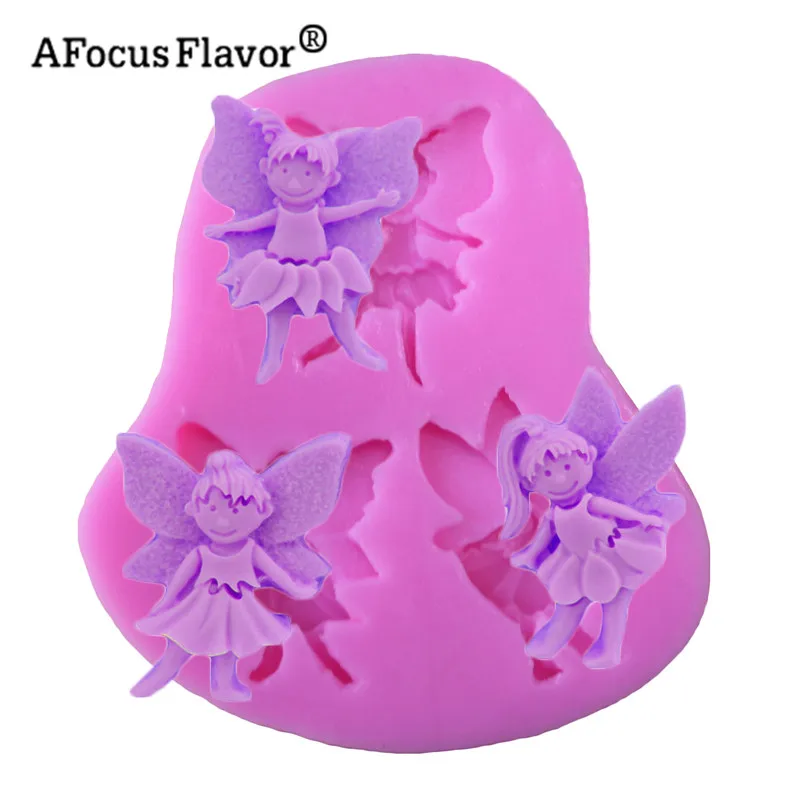 1 Pc 3D Flower Fairy Molds Fondant Cake Decorations Chocolate Molds Kitchen Soap Silicone Cake Stands Biscuits Stencil