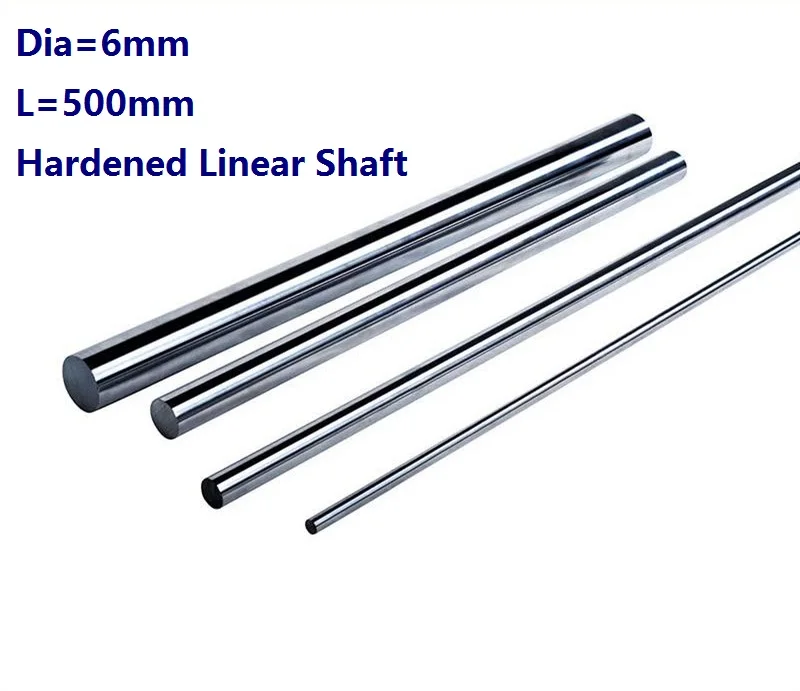 

100pcs/lot Dia 6mm shaft 500mm long Chromed plated linear shaft hardened shaft rod bar rail guide for 3d printer cnc parts