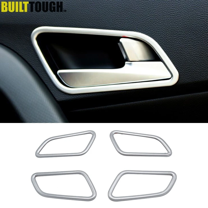 For Hyundai Creta 2015 2016-2019 Chrome Interior Inner Door Handle Bowl Cover Trim Catch Frame Molding Garnish Surround Matte