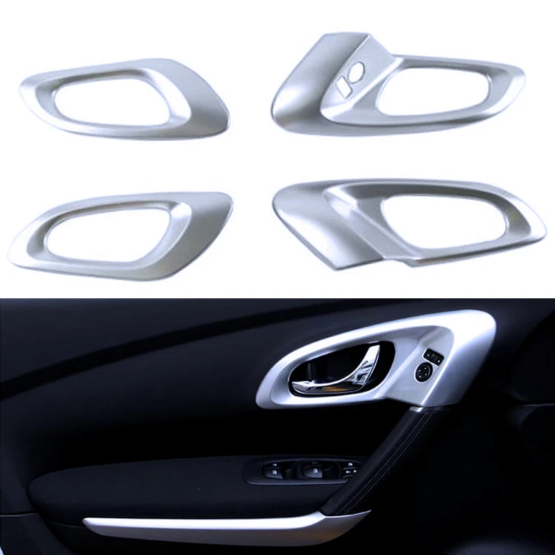 

Interior ABS Chrome Inner Door Handle Bowl Molding Cover For Renault Kadjar 2015 2016 2017 Left-hand Drive Only