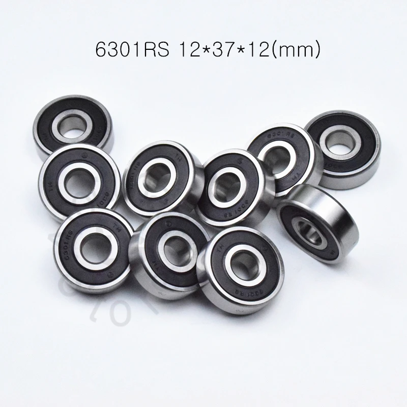 

6301RS 12*37*12mm 1Piece bearings ABEC-5 rubber sealing type bearings 6301 6301RS chrome steel deep groove bearing