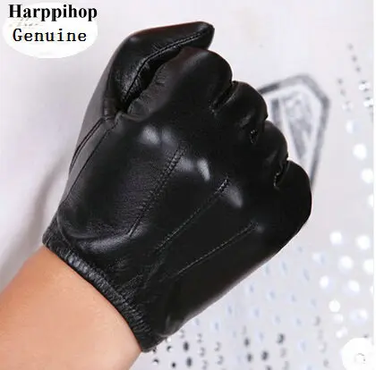 Black and brown Spring  Genuine Leather Gloves Men New Brand  Fashion Warm Driving Gloves Goatskin Mittens