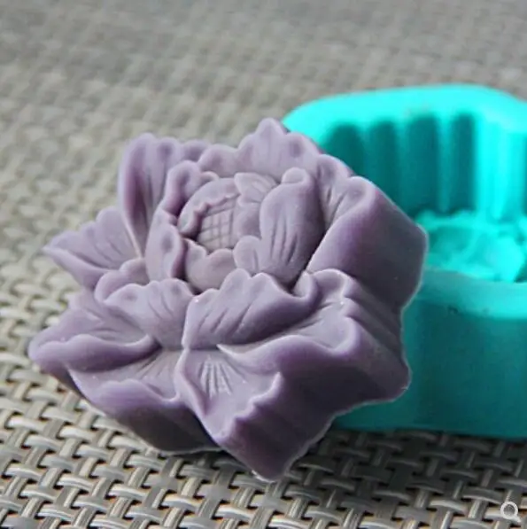 Silica gel soap molds silicone flowers carved aroma stone mould Flower peony Silicone Soap mold DIY Handmade soaps making moulds