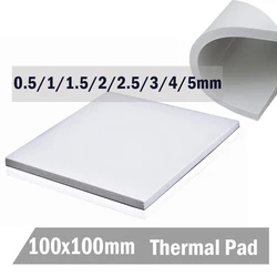 Gdstime 100 millimetri * 100 millimetri * 5mm Bianco IC Chip Conduzione Dissipatore di Calore 0.5 millimetri 1 millimetri 1.5 millimetri 2 millimetri 3 millimetri 4 millimetri 5 millimetri Pad Termici Composti Pad In Silicone