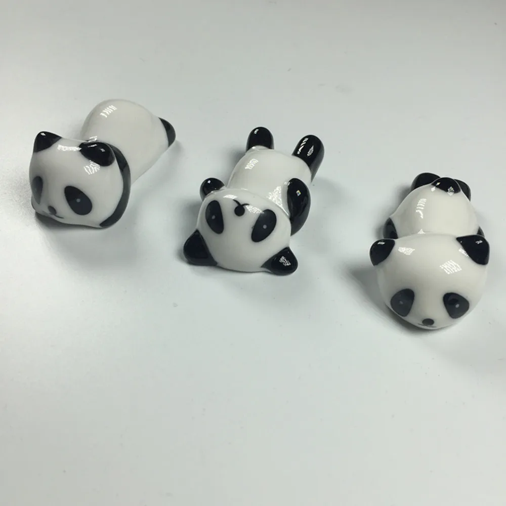 3PCS a set Kitchen Ceramic chopsticks Holder Rest Chinese Panda