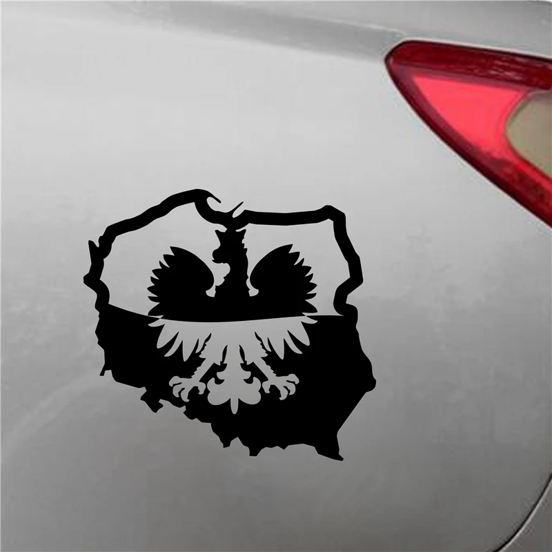 Polskie Eagle Map Flag Poland Polska Car Body Window Bumper Laptop Vinyl Decal Sticker