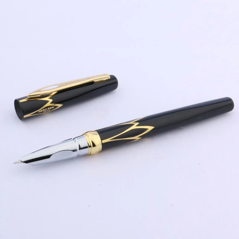 1pc new golden red black  Fine  Nib Fountain Pen School Office Writing Supplies