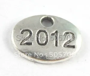 450PCS Tibetan silver number 2012 charms A15592