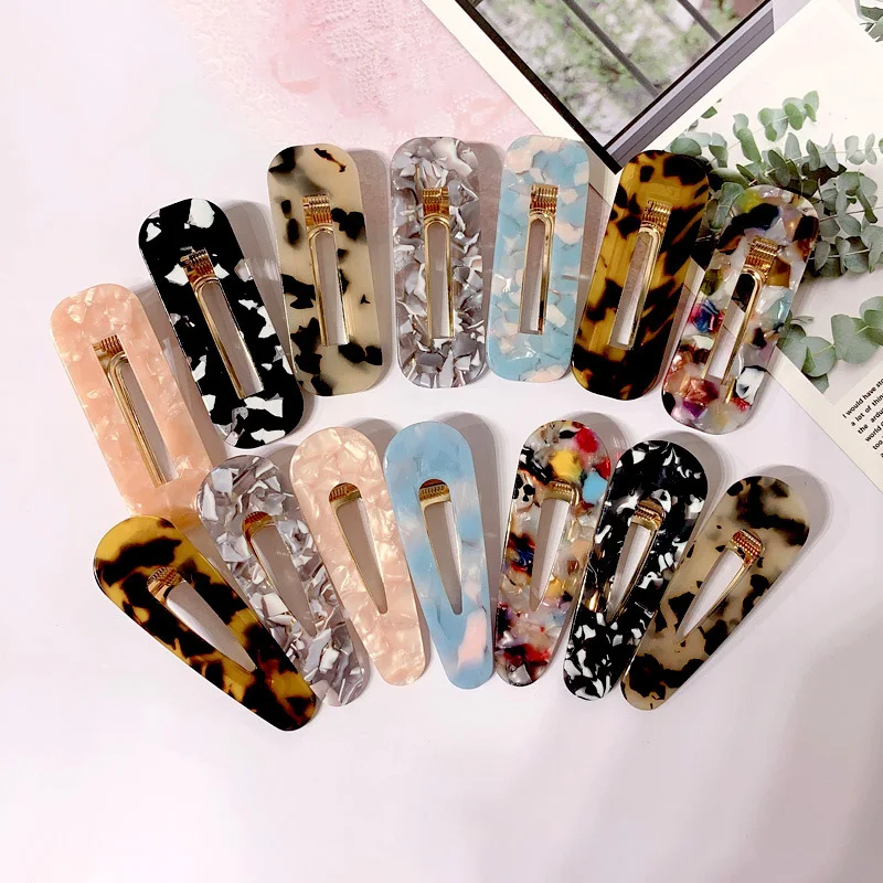 Ins Hot Vintage Acetate Hair Clips For Women Leopard Galaxy Hairpins Metal Barrettes Girls Hairgrips Japanese Hair Accessories