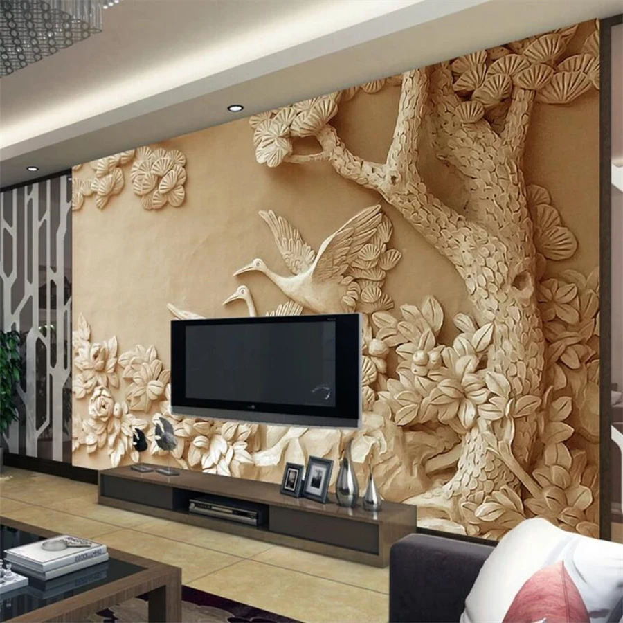 

wellyu Custom Photo Wallpaper 3d Murals Relief Tree Stereo Murder Living Room Hotel TV Background Wallpaper 3d papel de parede