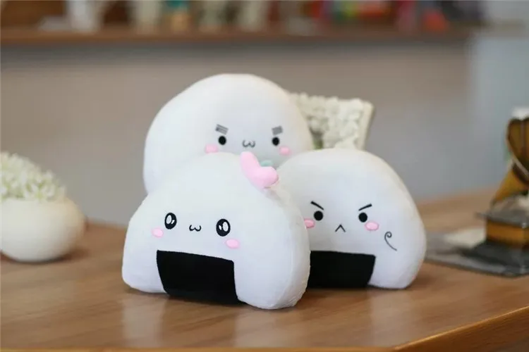36cm Japanese Anime Plush Doll Toy Onigiri Family Sushi Dumpling Stuffed Soft Pillow Cushion Home Decoration Kids Gift SA1256