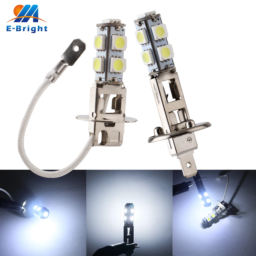 2pcs 12V H1 H3 5050 9 SMD LED 110LM 8000K Car Headlights Fog Lamps Auto Bulbs Lamp Fog Lights White Bulbs Car Styling 360 degree