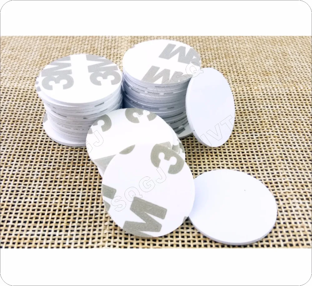 50pcs 25mm 13.56 Mhz RFID Cards IC 3M Sticker Coin Cards FM1108 Chip Compatible S50 For Access Control