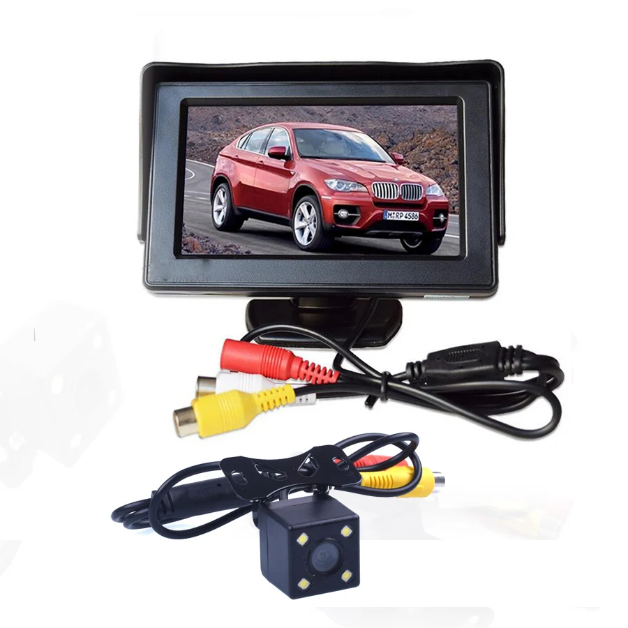 Parking Monitor TFT LCD Car Monitor Sun Shield 4.3 Inch Screen with CCD Night Rear View Camera for opel astra h for Seat Leon