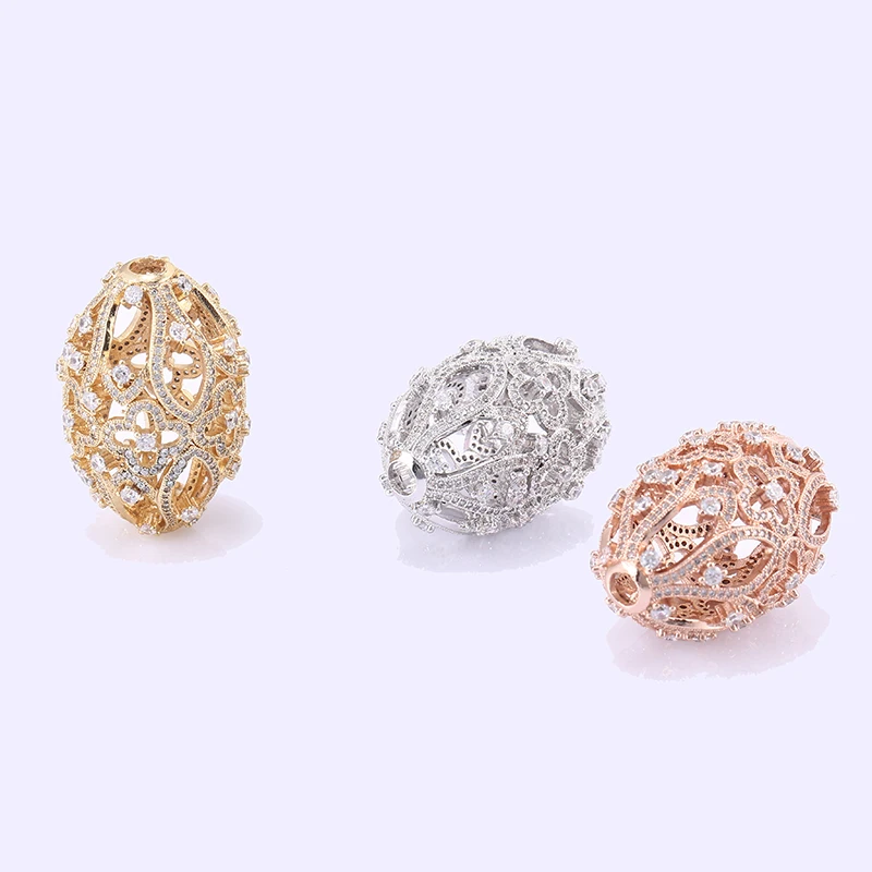 Big Micro Pave Jewelry Elegant Zircon Hollow Flower Charms For Jewelry Making Diy Copper CZ Charms Wholesale Bedels Bijoux Gifts